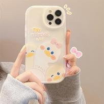 Iphone 13 12 Mini 11 Pro Max Xr X Xs Max telefono dėklas Super mielas animacinis didelėmis akimis antis Angliškas minkštas apsaugantis nuo smūgių telefono dėklas 1072 For iphone 11 white
