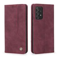 Atverčiamas odinis piniginės dėklas, skirtas Samsung Galaxy A12 A32 A52 A72 A42 S21 S20 Fe S10 S9 Plus M51 Note 20 10 9 Kickstand mobilusis dangtelis For Samsung M31 vyno raudonos spalvos