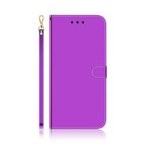Prabangus 3D veidrodinis odinis atverčiamas telefono dėklas, skirtas iPhone 6 6s 7 8 Plus X Xs Xr 11 Pro Max Se 2020 Bright On Cover Piniginės stovas Coque For iPhone 6S Plus violetinė
