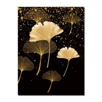 Abstrakti auksuota lapų drobės tapyba Modernūs Nordic plakatai ir spaudiniai Sienos meno paveikslas svetainei Namų dekoravimas 20x30cm beige