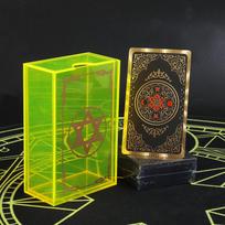 Hexagram citrinos geltonos akrilo dėžutės auksinės folijos taro rinkinys kortų stalo žaidimas Kortų žaidimas partijos kelių žaidėjų žaidimas