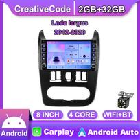 Android 2 Din automobilio radijo daugialypės terpės vaizdo grotuvas skirtas Lada largus 2012-2020 su mygtuko rankenėle GPS navigacijos garso Carplay 2+32GB 2+32GB black