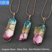 Vėrinys Natūralios spalvos krištolo pakabukas Crystal Stone netaisyklingas pakabukas kūrybinis karoliai necklace