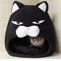 Aukštos kokybės Cat Creative Shape Dog House Medvilninė lova Pet Cat Lova Šuniui Sulankstoma kačių lova 38*38*38 juoda