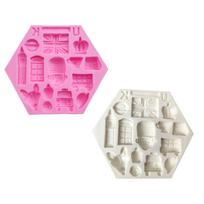 Soldier Related Design Silicone Mold Fondant Cake Decoration Mold Sugar Gum Paste Tool 3D Chocolate Mousse Mould pink
