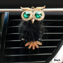 Crystal Owl Car Air Freshener Diamond Villus Owl Car Perfume Air Vent Clip Auto Accessories Interior Woman Aromatherapy