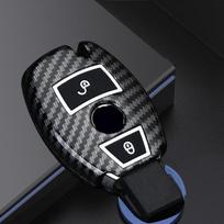Anglies pluošto plastikinis automobilio rakto dėklo dangtelis skirtas Mercedes Benz ABCEG C200 C300 E350 W205 E260L GLK A45 AMG BGA priedai ruda