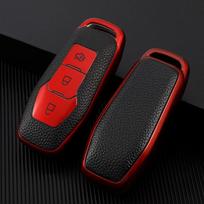Odinis TPU automobilio išmaniojo rakto dėklo dangtelio korpuso laikiklis raktų pakabukas, skirtas Ford Explorer Edge Fusion F150 Mondeo Mustang Protector raudona