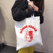Doner Kebab Grafika Moteriška Pirkinių Drobės Baltas Maišelis Ekologinė Estetika Daugkartinio Naudojimo Mada Ekologinė Moteriška Pirkinių Dėžė Harajuku Maišeliai Knygoms 24*26cm white