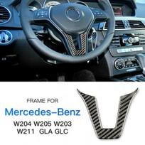 AIRSPEED skirtas Mercedes Benz W204 W205 W211 W203 GLA GLC Lipdukas Aksesuarai Anglies Pluošto Interjero Apdaila Automobilio Vairas A black