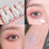 6 spalvų Blizgantys skysti akių šešėliai Highlighter vandeniui atsparūs perlamutriniai blizgūs akių šešėliai blizgučiai gulintys šilkaverpių makiažas kosmetikos 01# gray