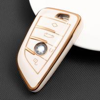 Automobilio rakto dėklo dangtelis, skirtas BMW X1 X3 X5 X6 X7 1 3 5 6 7 serijos G20 G30 G11 F15 F16 G01 G02 F48 nuotolinio rakto korpuso laikiklio krepšio dėklas balta
