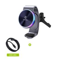 Metal Magnetic Car Wireless Charger 2 In 1 Mount For Iphone 14/13/12 Wireless Car Charging With Led Light For Apple Watch Suit 3 juoda
