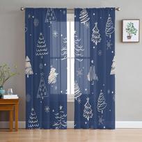 Kalėdinės minimalistinės snaigės miegamojo skaidrios permatomos užuolaidos šventinės dekoracijos langas Voile tiulio užuolaidos 135W x 114H(cm) gray