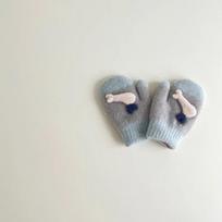 Kawaii Baby Mittens Lovely Cartoon Animal Whale Glove for Toddler Boy Girl Autumn Winter Thicken Plush Kids Glove pilka spalva