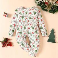 Kūdikių kalėdinis kostiumas Naujagimiui ilgomis rankovėmis Bodysuit Kalėdinis Snowman Print Bodysuit 9-12m įvairiaspalvis