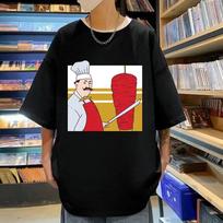 Karštas išpardavimas Juokingi „Doner Kebab“ marškinėliai Unisex Street Fashion Oversize marškinėliai Unisex Moteriški „Hip Hop Harajuku Pure Cotton“ marškinėliai 2XL white