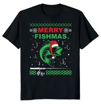 Merry Fishmas Christmas Ugly Unisex T-shirt S