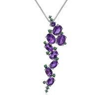 Italian craft original designer luxury pendant high-end s925 silver natural amethyst necklace pendant