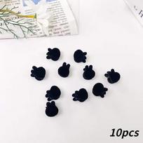 10 Pack Velvet Heart Mini Grab Clip Side Rabbit Hair Clip Headwear Small Hair Accessories rabbit juoda