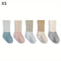 5 Pairs a Lot Anti Slip Warm Floor Socks Patchwork Thicken Fleece Plush Unisex Girls Boys Sock 5 pairs XS