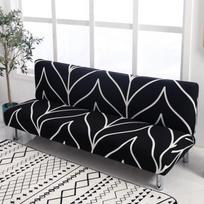 Folding Sofa Bed Cover Sofa Covers Spandex Stretch Elastic Material Double Seat Cover Slipcovers For Living Room Geometric Print M (160-180cm) white
