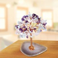 Crystal Figures of , Style, Feng Shui Office Decoration, Collection Gifts for Wealth White Purple white