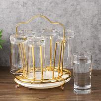 Luxury Cup Drying Rack Stand Hooks Drainer Holder Tree for Mugs, Glasses, Bottles, Gold gray