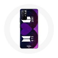 Coque pour Xiaomi Redmi Note 11s 5G Bangtan Sonyeondan Logo BTS Et Logo ARMY I Purple You violetinė