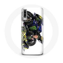 Coque Samsung Galaxy A70 Valentino Rossi Pilote de vitesse fond blanc balta