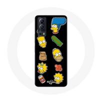 Coque Vivo Y72 Les Simpson autocollants fond noir