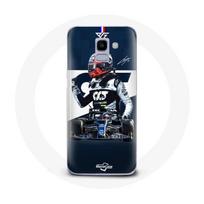 Coque pour Samsung Galaxy A8 2018 Formule 1 Max Verstappen Pilote automobile F1 Bleu mėlyna