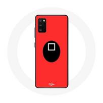 Coque pour samsung galaxy S20 plus Squid Game masque carré fond rouge