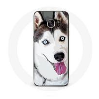 Coque pour samsung galaxy S6 edge Husky Blanc de Sibérie Yeux Bleus