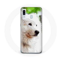 Coque pour samsung galaxy A40 Chien Samoyède Blanc