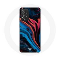 Coque pour Samsung Galaxy A52 Texture abstraite bleu noir rouge