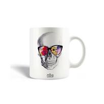 Mug en Céramique Tête de mort Serpent Lunettes de Fleur