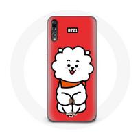 Coque pour Huawei P20 BTS Bangtan Garçons BT21 RJ de Jin Fond Rouge