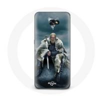 Coque pour Samsung Galaxy A5 2016 Vikings Série Saison 6 Ragnar Lothbrok logo V Epée Gris Fond Broui