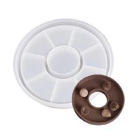 Silicone Dish Mold DIY Hollow Tray Moulds Unique Plate Molds Round Epoxy Molds Silicone Material for Hand-Making Lover 1 white
