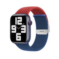 1Pcs Adjustable Braided Solo Loop for Apple Watch Ultra Band 49 45 44 41 40 38mm Nylon Elastic Bracelet For iWatch Series 9 8 Se 7 6 5 4 3 2 1 Strap 38mm 40mm 41mm mėlyna/raudona