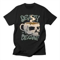Plus Size Men Hip Hop Streetwear T Shirt Death Before Decaf Printed Harajuku T-Shirt Cotton Casual Tops Summer Short Sleeve Tees S juoda