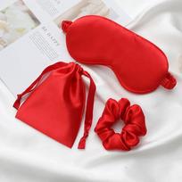 3Pcs/set Imitated Silk Sleep Eye Mask Eye Patches Face Mask Eyeshade Blindfold Travel Rest Eye Cover Night Eyeshade for Women 1Set gray