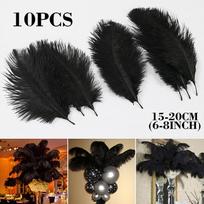 10 vnt. 15-20 cm Stručio Plunksnų Plunksna Amatų Puošmena Vestuvių Vakarėlio Dekoravimas Juoda black