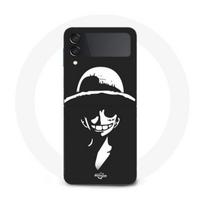 Samsung Galaxy Z Flip4 Monkey D Case. Luffy black and white
