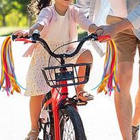 8  Long Bicycle Handlebar Streamers for Tricycle Riding Red Blue Yellow