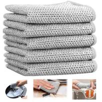 5 Pack Multipurpose Wire Dishwashing Rags for Wet and Dry,Non Scratch Scrubbing Pads, Premium Metal Wire Dishwashing Cloth Scrubs Cleans