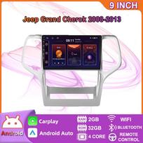 Android 2 Din Car Multimedia Player Jeep Grand Cherok 2008-2013 Head Unit Stereo Carplay GPS Navigation BT WIFI 2+32GB 2+32GB blue