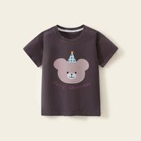 Summer Hong Kong Style Boys and Girls Tops 100% Cotton Children's Short-Sleeved T-shirt Baby Half Sleeve T Korean Style Loose Fashion 90cm