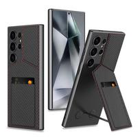 „Samsung Galaxy S24 Ultra Case“ magnetinio stovo kortelės lizdo dangtelio apsauga, atspari smūgiams telefono dėkliams, odiniams piniginės dangčiams For Galaxy S24 Ultra